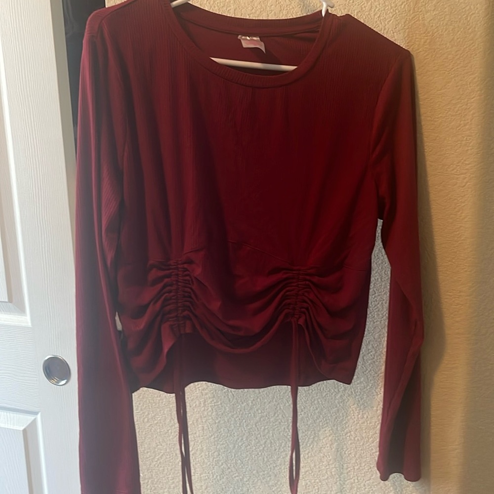 Maroon long sleeve top